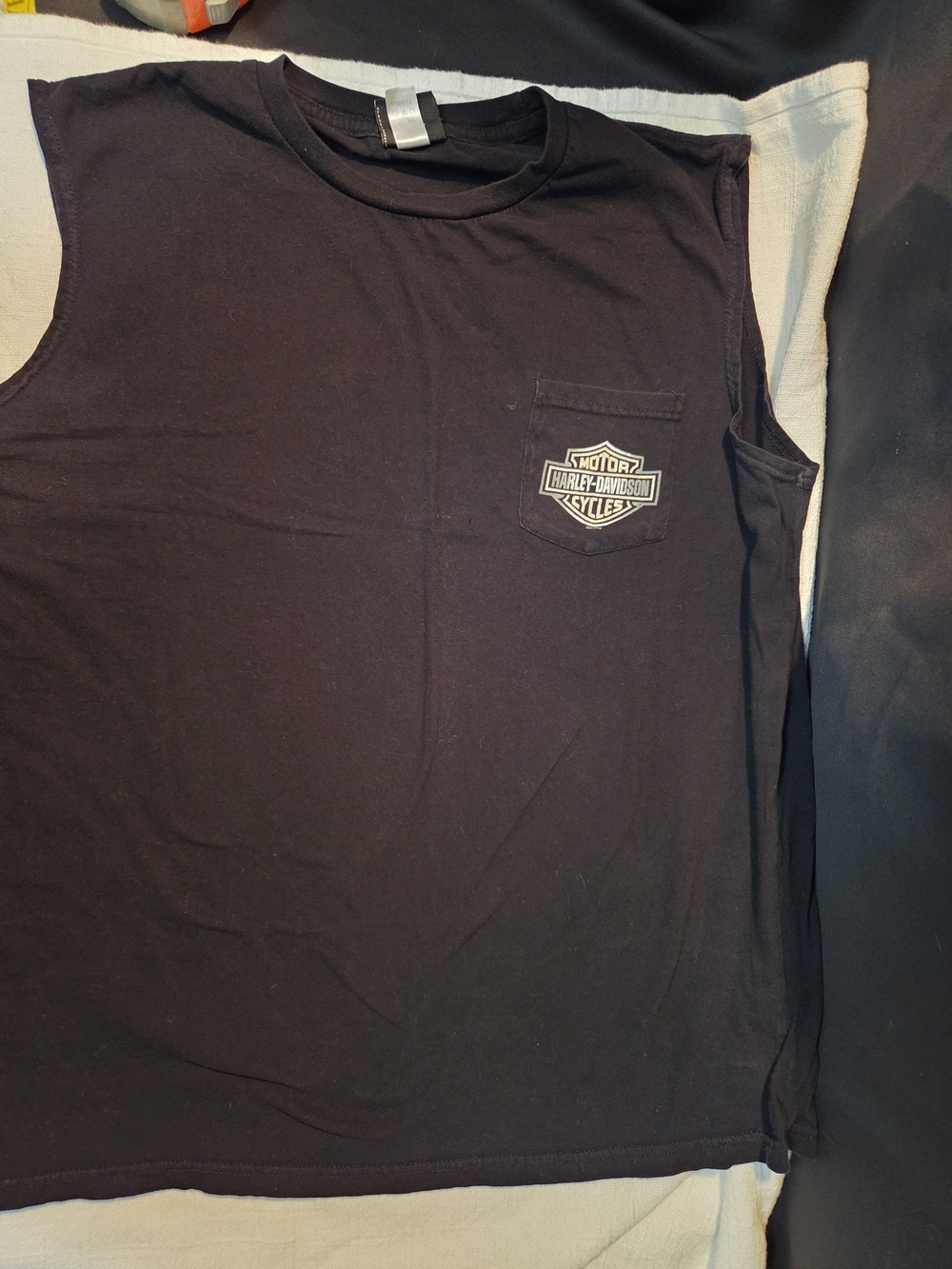 Harley-Davidson Black Men's Sleeveless Pocket Tank with Logo